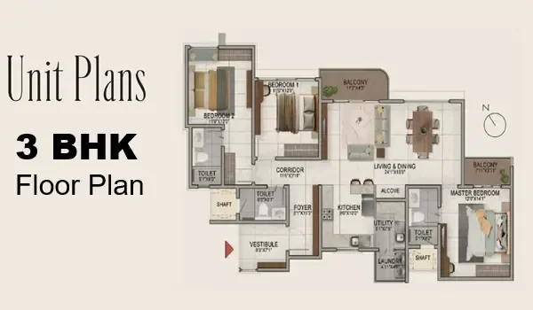 Featured Image of Prestige Medavakkam 3 BHK Apartment Floor Plan